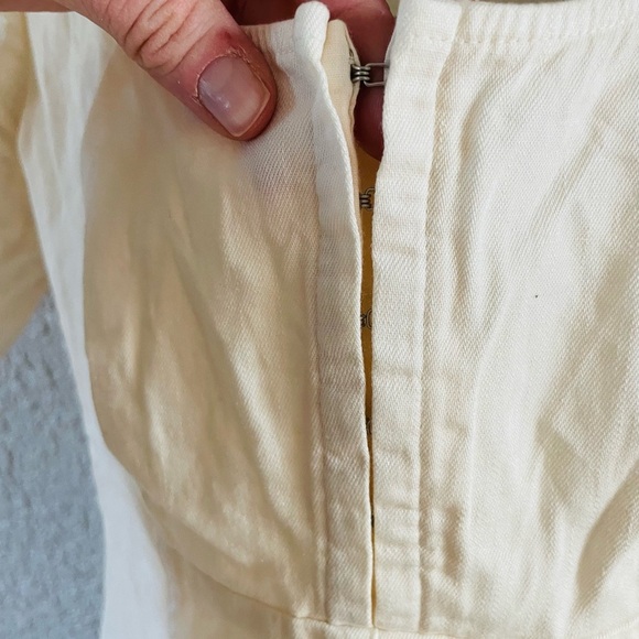 Free People Cheyenne Denim Mini Dress in Ivory NWT - Picture 13 of 16